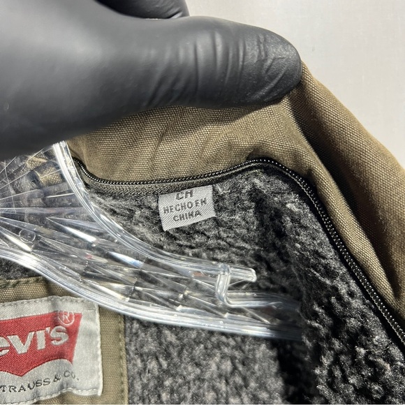 Levi's Men Olive Green Military Field Jacket with Epaulettes Size CH - Picture 5 of 10
